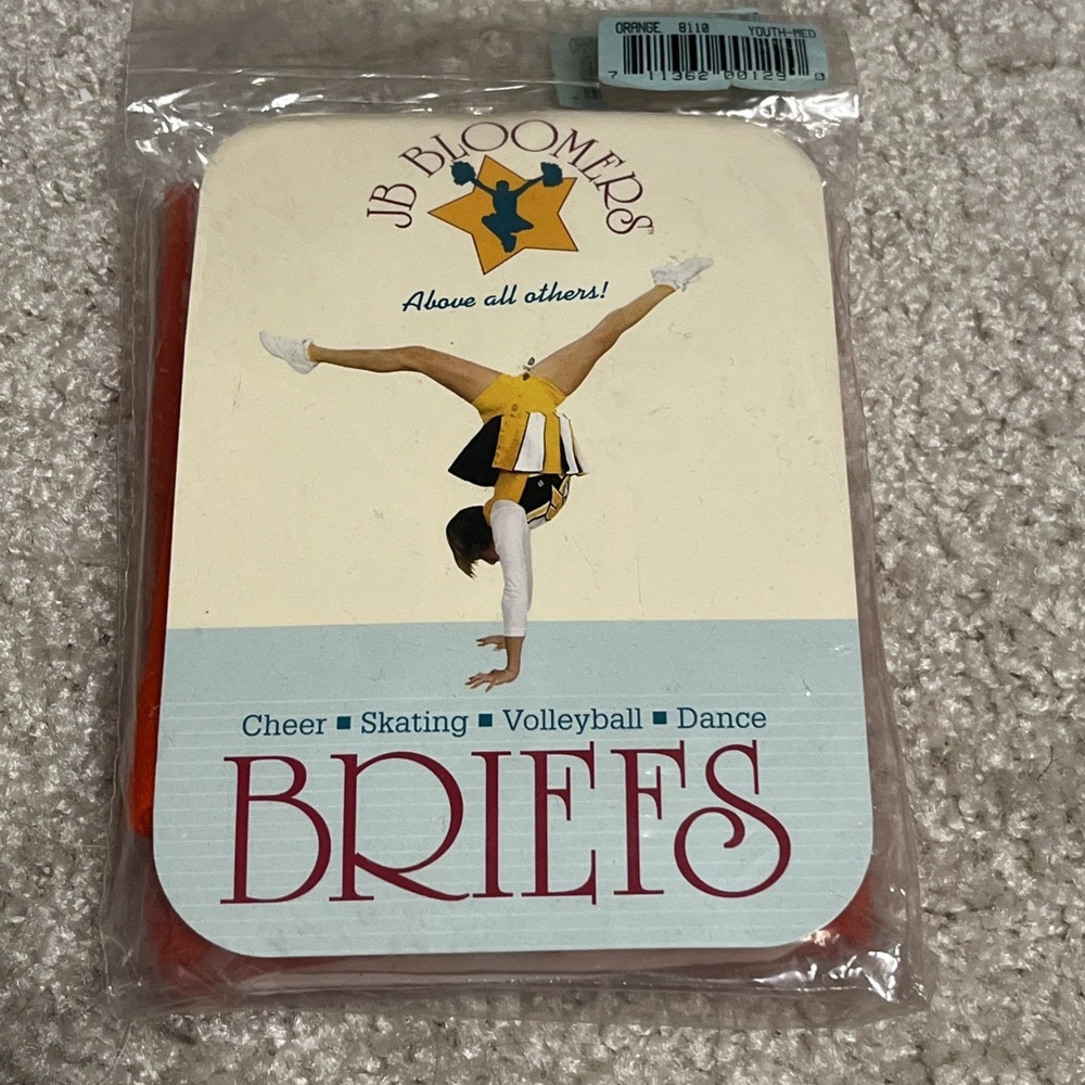 NOS JB BLOOMERS Briefs Cheerleading Skating Dance Orange Youth Medium